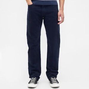 GAP Men's 40x30 Navy Blue Corduroy Relaxed Fit Straight Leg Pants 100% Cotton